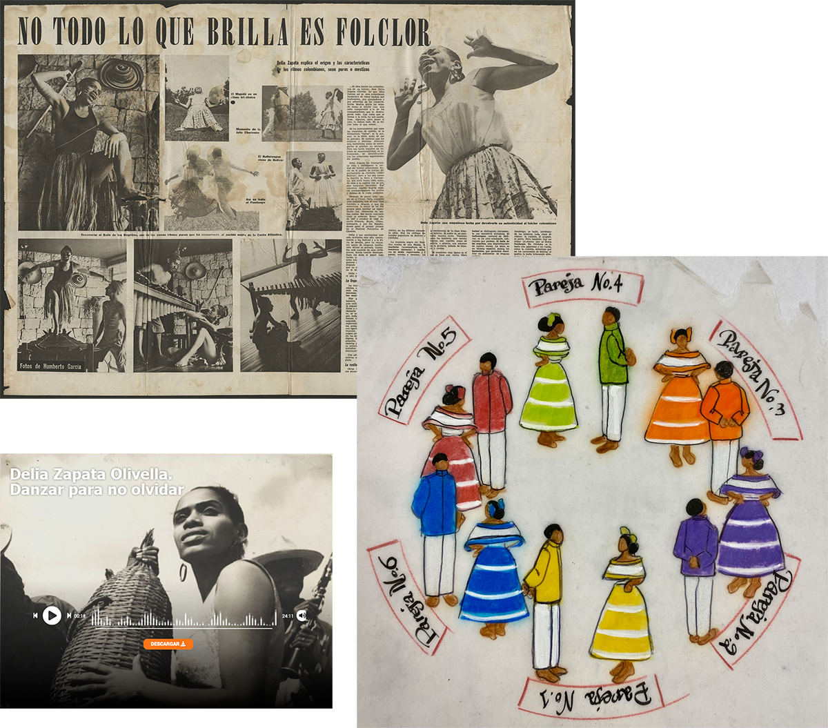 Delia Zapata Olivella images collage